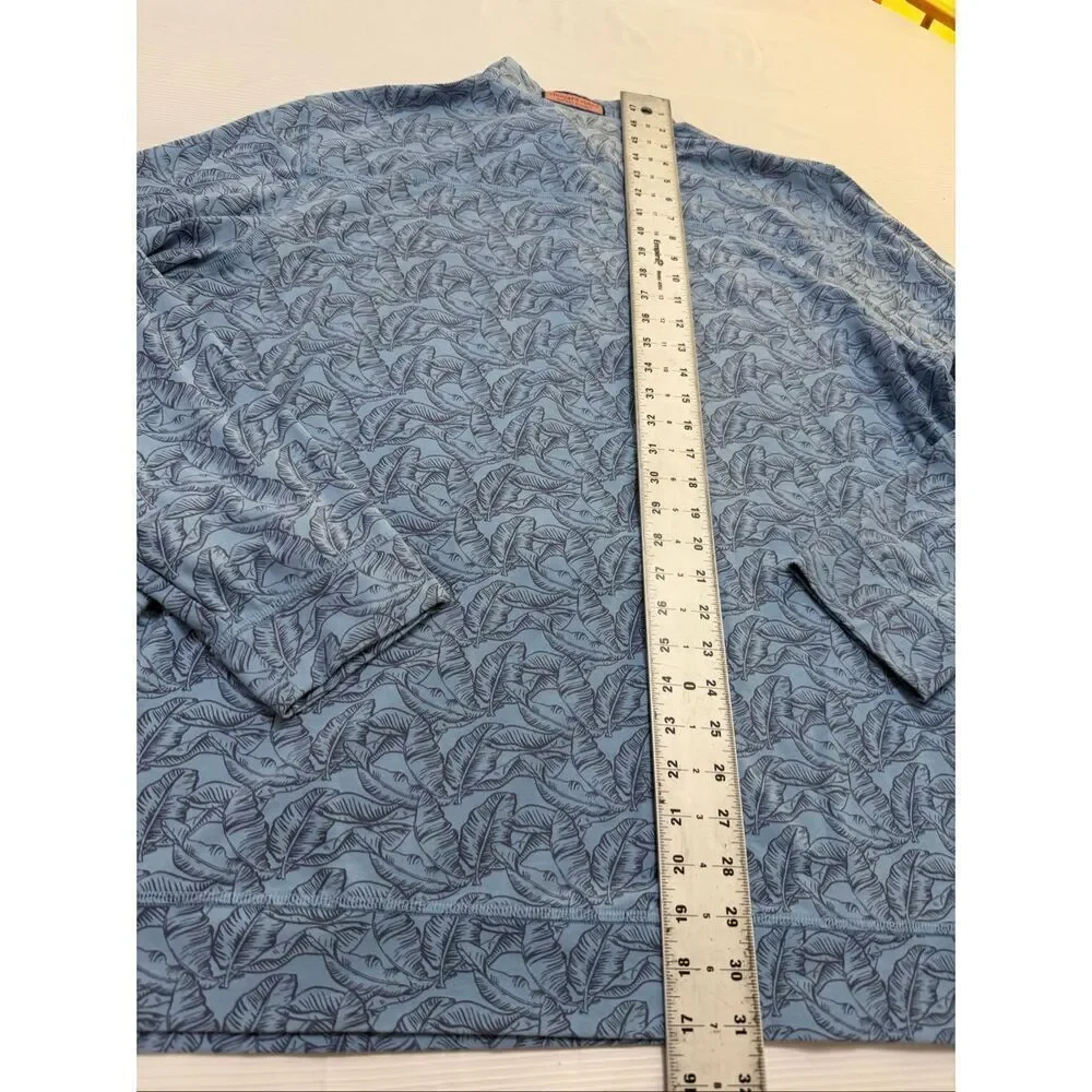 Vineyard Vines Edgartown Shep Blue Palm Shirt Men’s Blue Palm Pullover Size XL
